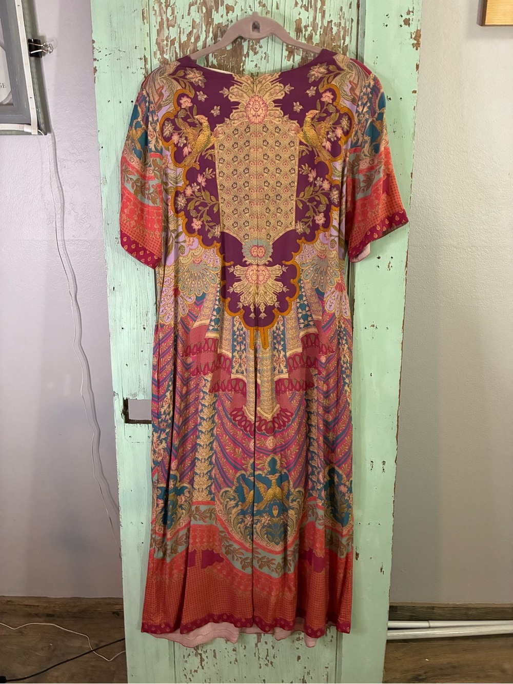 Women’s soft surroundings Bohemian V-Neck Multicolor Printed Midi Dress - Picture 3 of 6